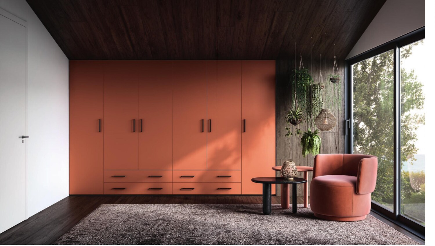 Chambre avec armoire sur mesure